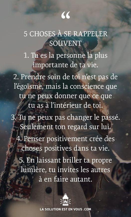 5 choses se rappeler